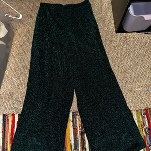 Dark green sparkly flare pants